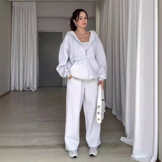 Modischer Zweiteiler aus Hoodie und Jogginghose für Damen
