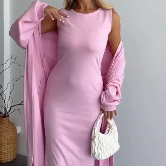 ⏳Nur für kurze Zeit 50 % Rabatt⏰Ärmelloses Kleid und Morgenmantel für Damen (2-teiliges Set)👗🧥