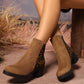 Braune Stiefeletten mit Leopardenmuster
