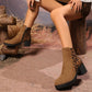 Braune Stiefeletten mit Leopardenmuster