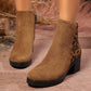 Braune Stiefeletten mit Leopardenmuster