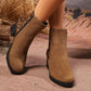 Braune Stiefeletten mit Leopardenmuster