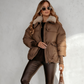 💖 💖Zeitlich begrenztes Angebot – 50 % Rabatt💥💥Damen Modischer Kurzer Daunenjacke Mit Flauschigem Kragen