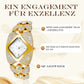 Retro-Quarz-Armbanduhr mit funkelnden Strasssteinen