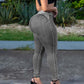 Damen-Freizeithose mit Stretch und hoher Taille