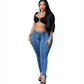 Damen-Freizeithose mit Stretch und hoher Taille