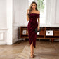 Elegantes, schulterfreies Maxikleid mit Rüschen für Damen