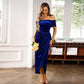 Elegantes, schulterfreies Maxikleid mit Rüschen für Damen