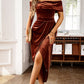 Elegantes, schulterfreies Maxikleid mit Rüschen für Damen