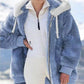 🧥 60% RABATT! ✨ Kapuzen-Fleecejacke mit Lammfellfutter - Winddicht & Wärmeisolierend für Extremes Winterwetter ❄️🛡️
