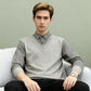 Herren Freizeit-Set aus 2-teiligem Strickpullover und Hemd