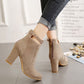 Damen-Stiefeletten mit spitzer Spitze und klobigem Absatz