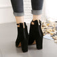 Damen-Stiefeletten mit spitzer Spitze und klobigem Absatz