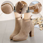 Damen-Stiefeletten mit spitzer Spitze und klobigem Absatz