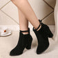 Damen-Stiefeletten mit spitzer Spitze und klobigem Absatz