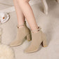 Damen-Stiefeletten mit spitzer Spitze und klobigem Absatz