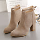 Damen-Stiefeletten mit spitzer Spitze und klobigem Absatz