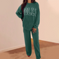 Festive Stripe 2-Piece Set: Long-Sleeve Top & Drawstring Wide-Leg Pants
