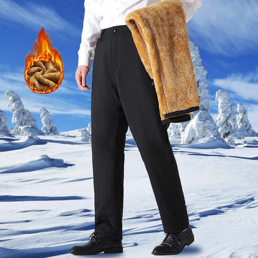 🔥Neuheiten Sonderangebot – Fleece-gefütterte, gerade geschnittene Freizeit-Herrenhose