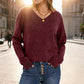 Pullover mit V-Ausschnitt und Lochmusterstrick