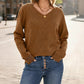 Pullover mit V-Ausschnitt und Lochmusterstrick