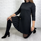 ⌛ Nur noch 3 Tage – 50 % auf alles! ⏰💖 Elegantes Langarmkleid mit Plissee-Einsätzen – feminint, flatternd & perfekt für jede Feier!💃