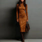 🎁 Elegantes, langärmeliges Bodycon-Kleid mit Rollkragen