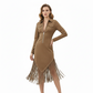 🛒 Wagen halbvoll, Preis halbiert! Retro-Midi-Kleid für Damen mit Reißverschluss und Quaste