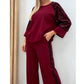 Sweatshirt- und Hosen-Set für Damen mit Paillettenbesatz