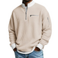Herren Waffelstrick-Pullover mit Viertelreißverschluss