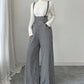 ✨🔥Klassische Damen-Hose mit hohem Bund, Hosenträgern und Hahnentrittmuster💞