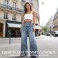 🌸 2026 Frühling/Sommer: Damen-Hochtaillierte Weitbeinjeans – Retro-Knöpfe, Seitenschlitze & Stretch-Denim – Schlankmachend & Trendig, S-2XL
