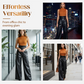 Modern High-Waist PU Leather Wide-Leg Pants