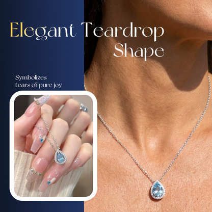 🎁 1+1 gratis🎁 Elegante blaue Tropfenkette für Frauen