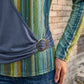 Langärmliges gestreiftes Patchwork-T-Shirt