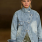 Damen Jeansjacke mit asymmetrischen Taschen