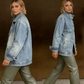 Damen Jeansjacke mit asymmetrischen Taschen