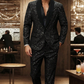 💎 50% RABATT! 💎 Herren Smoking-Anzug in Schwarz mit Glitzer – Funkelnder Sternenhimmel-Stoff, Slim-Fit & Schalkragen für Galas 🌌🎩