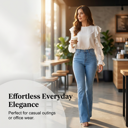 🔥Solange der Vorrat reicht 40 % Rabatt!🎉Elastische Schlagjeans für Damen mit hoher Taille