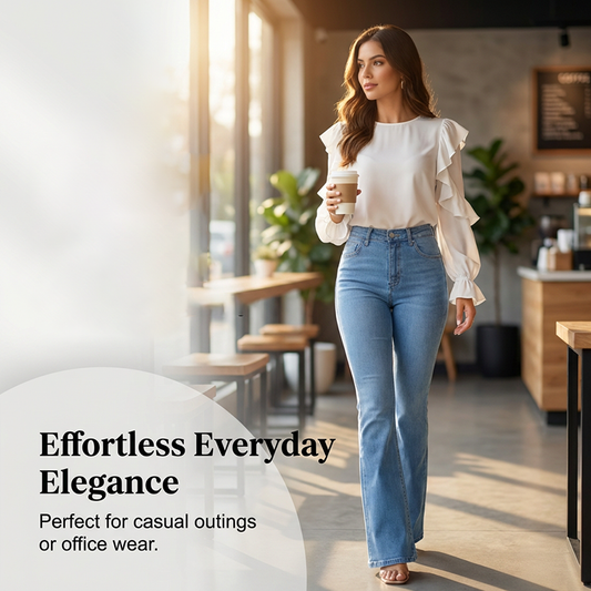 🔥Solange der Vorrat reicht 40 % Rabatt!🎉Elastische Schlagjeans für Damen mit hoher Taille