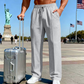 🛒 50 % Rabatt 👖Herrenhose mit elastischem Bund und Kordelzug, gerader Schnitt
