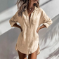 Women's Loose-Fit Mid-Length Button-Down Shirt