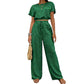 Zweiteiliges Set aus lässigem Oberteil und Hose für Damen