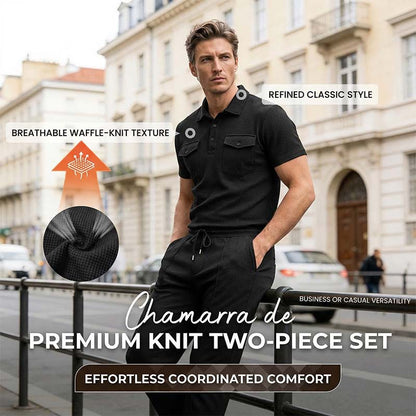 Set aus kurzärmeligem Oberteil und Hose aus Waffelpiqué für Herren