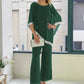 Elegant Sequin Trim Poncho Top & Wide-Leg Pants Set