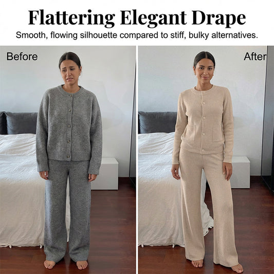 2-teiliges Set aus Strickoberteil und Hose für Damen