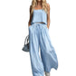 2-teiliges Set aus Crop-Top und Hose mit weitem Bein für Damen