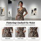 Jumpsuit mit V-Ausschnitt, Leopardenmuster und weitem Bein