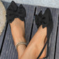 🔥 50 % Rabatt! 👡 Damen Ballerinas – klassische Spitze, Schleifenverzierung, bequemer 1 cm Absatz 💫 | Rutschfest & bequem – ideal für lange Arbeitstage 🏃‍♀️