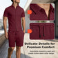 2-teiliges Set aus Jacquard-Hemd mit kurzen Ärmeln und Shorts für Herren